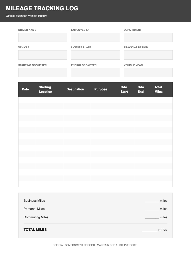 Gray professional mileage tracker